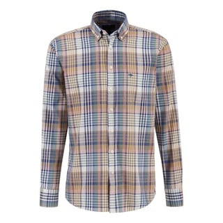 FYNCH-HATTON Langarmhemd Baumwollhemd mit klassischem Karomuster blau 3XL