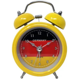Starlet24 Glockenwecker Deutschland Motiv Uhr Wecker Tischuhr gelb