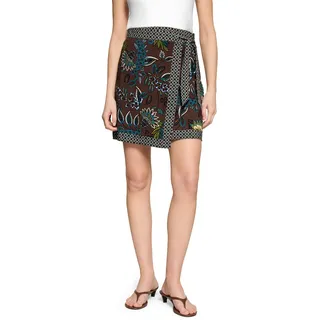 Zero Miniröckchen Damen Floral Braun/Petrol 38