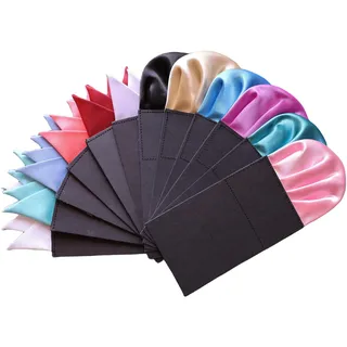Gvalant Anzug Einstecktuch-Set vorgefaltet für Herren, 12 Stück Prefolded Pocket Square, Aus Polyester Taschentuch, für Hochzeit, Business für Ehemann - 18 cm X 8 cm