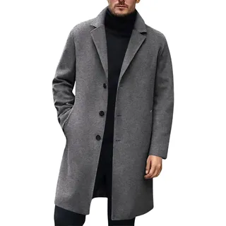 Trenchcoat Herren Slim Fit Winter Business Wolle Mantel Lang Wintermantel Kurzmantel Lange Wollmantel Kurz Trench Coat Warme