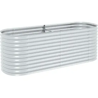 vidaXL Garten-Hochbeet verzinkter Stahl 240 x 80 x 81 cm Silber