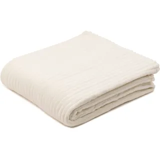 Wohndecke GÖZZE "Feincord Kuscheldecke" Wohndecken Gr. B/L: 150 cm x 200 cm, weiß (wollweiß) Decken flauschig weich und wohlig warm