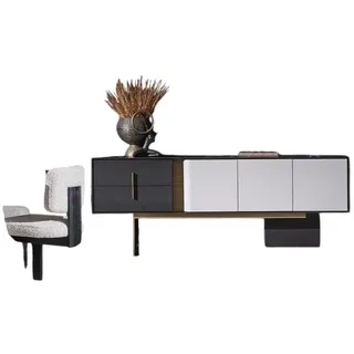 JV Möbel Sideboard 50 x 80 x 230 cm Weiß