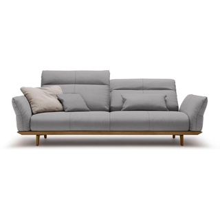hülsta sofa 3,5-Sitzer hs.460, Sockel und Füße in Nussbaum, Breite 228 cm grau|schwarz