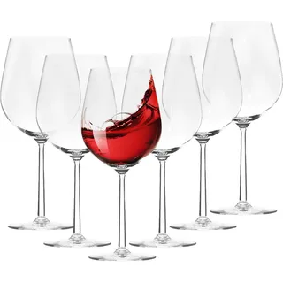 CYEER Rotweingläser 6er Set, 480ML Rotweingläser Groß, Weingläser Rotwein Set, Weißweingläser Elegante und Praktische Weinkelche, Langlebig Transparent für Abendessen, Hochzeit, Party, Restaurant, Bar