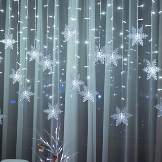 Schneeflocke Lichterkette Weihnachtsleuchte LED Lichtervorhang Innen Außen IP44  8 Beleuchtungsmodi Kaltweiß Deko Für Weihnachten Party Hochzeit...