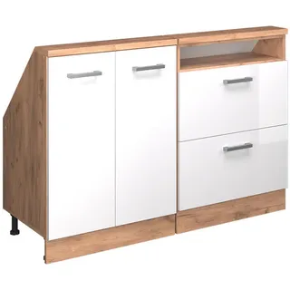 Vicco Unterschrank R-Line 120 x 83,8 x 46 cm Weiß Hochglanz