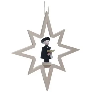 Christbaumschmuck Christbaumschmuck Holzstern mit Kurrendesänger / Buch ø 12,5 cm NEU bunt