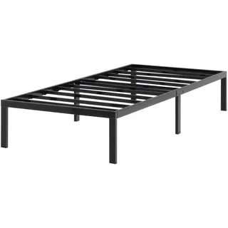 i-flair Sappho Metallbett 90x200 cm – Schwarzes Doppelbettgestell aus robustem Metall, 36 cm hoch, mit praktischem Stauraum, einfache Montage, platzsparendes Design