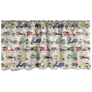 Scheibengardine »Vorhang Volant für Küche Schlafzimmer Dekor mit Stangentasche«, Abakuhaus, Microfaser, Motorrad Altes und Modernes Set bunt 137 cm x 30 cm