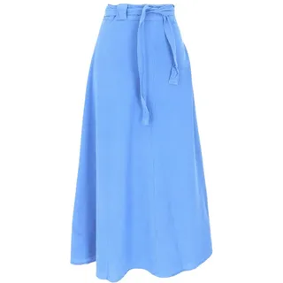 Guru-Shop Minirock Weit schwingender Wickelrock, Maxirock, Boho.. alternative Bekleidung blau