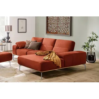 W.Schillig Ecksofa "run, Designsofa mit tollem Sitzkomfort, L-Form", orange (copper z73), B:279cm H:88cm T:178cm, Longlife Xtra-Leder Z73: Naturwalkleder der Luxusklasse aus den erlesensten Rohhäuten.
