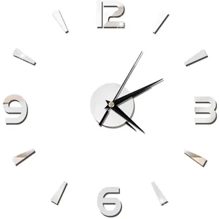 Buachois Wanduhr, 1 mm Acryl Spiegel Wanduhr Aufkleber Nordischen Stil Modernes Deko Wand Uhren DIY Uhrzeiger für Wohnzimmer, Schlafzimmer, Büro(D.)