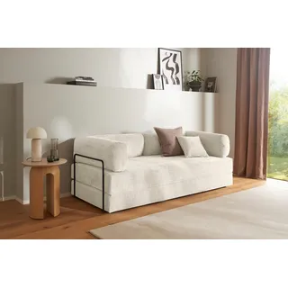 homsy by ana johnson Schlafsofa HOMSY BY ANA JOHNSON "Folda Dauerschläfer, B: 206 cm, Liegefl. 181x198 cm", beige, B:206cm H:72cm T:94cm, Sofas, Schlafsofa, mit Bett-/Schlaffunktion, inkl. 1x Zierkissen, Tonnentaschenfederkern