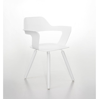 Radius Design Muse Stuhl Sitzfläche und Beine weiß