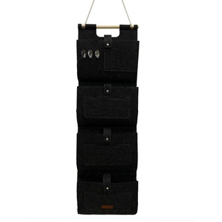 RAIKOU Aufbewahrungstasche Hängeorganzier für Tür und Wand / Wandtasche (für Garderobe,Bad, Küche), Multifunktionstaschen+3 Schlüsselanhänger schwarz