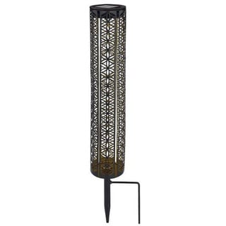 Gartendeko Orientalische Solarlampen für Außen Outdoor Balkon Deko, Dekorstanzungen schwarz gold, Erdspieß, 1x LED warmweiß, DxH 7x46 cm, Garten