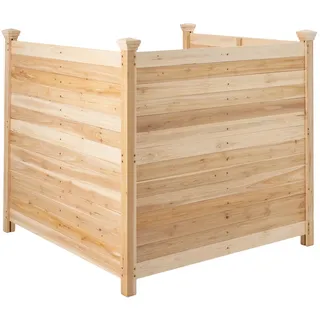 FANTASK Gartenzaun 3-teilig, freistehender Steckzaun, 119 x 119 cm | Sichtschutzzaun mit Pfählen, Sichtschutz für Mülleimer & Klimaanlagen, dekorativer Sichtschutzzaun für Garten, Terrasse
