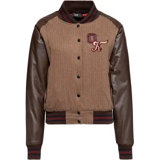 King Kerosin Motorradjacke Queen Kerosin Baseball College Damen Jacke braun|schwarz 3XL