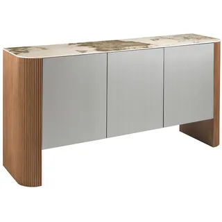 AC ANGEL CERDA Angel Cerdá  Sideboard aus Silberholz, Nussbaum und Porzellan-Marmorplatte 3261C