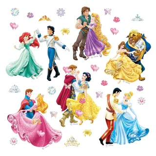 AG Design Disney Prinzessin Kinderzimmer Wandstickers, Wandtattoo mädchen deko 30 x 30 cm | DKS 1081
