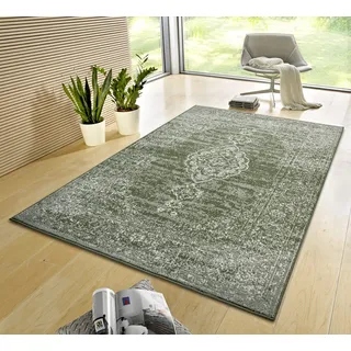 HANSE HOME Meridional Kurzflorteppich 80 x 150 cm Grün/Mehrfarbig
