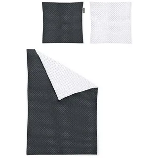 IRISETTE Jessica Mako-Satin Anker Schwarz 155 x 220 cm + 80 x 80 cm