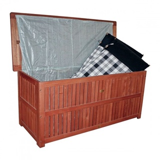 Auflagenbox PLANO mit Folieninnentasche aus Eukalyptus-Holz wasserdichte Aufbewahrung für Gartenpolster