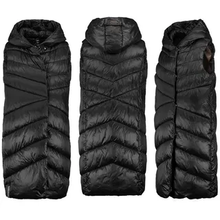 SUBLEVEL Steppweste Lange Stepp weste Kapuze Übergangs Herbst Winter Windbreaker Long schwarz M 38