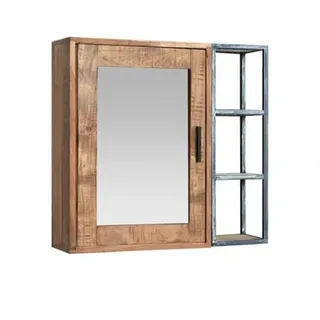 WOLF MÖBEL Wandspiegel SPRING Bad Spiegelschrank mit 3 seitlichen Ablagen (65x15x60)