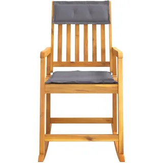 vidaXL Schaukelstuhl, Stuhl mit Kissen, Schwingstuhl für Innenbereich Außenbereich, Sessel Schaukelsessel Relaxsessel, Massivholz Akazie