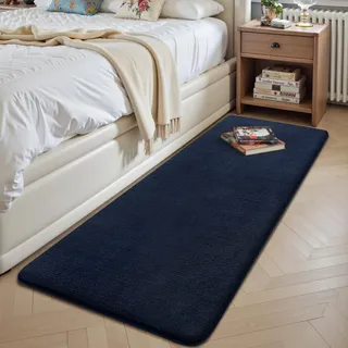 Sour Lemon Teppich Wohnzimmer Navy-Blau Bettvorleger Schlafzimmer 60x200 cm