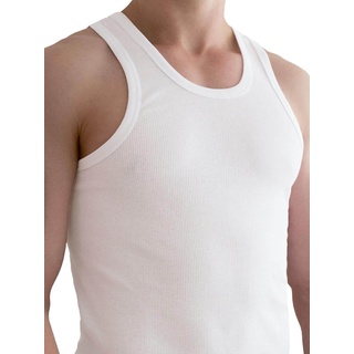 Normani, Herren, Shirt, 5 Stück Herren-Unterhemd Doppelripp, Weiss, (10, XXL)