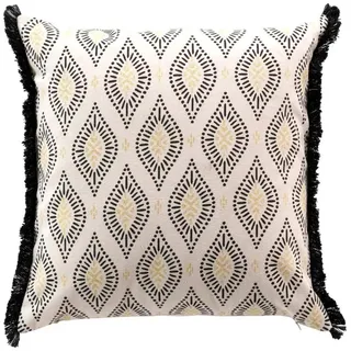 Macosa Home Dekokissen Sofakissen Zierkissen gold schwarz beige mit Fransen, Baumwollkissen beige|schwarz|weiß