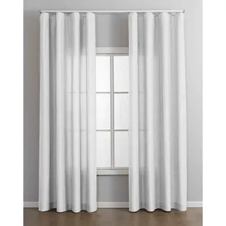 Gardinenbox Vorhang (2 St), Multifunktionsband, blickdicht, Cationic, Cationic Wellenband »Wien« Wellenfall 2025110-2 weiß 300 cm x 245 cm