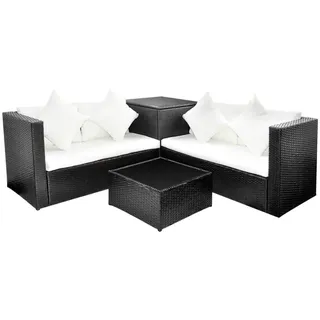 vidaXL Garten-Lounge-Set 4-tlg. schwarz