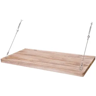 Mendler Wandtisch HWC-H48, Wandklapptisch, Wandregal, Tisch, mit Tafel, klappbar Massiv-Holz ~ 100x50cm