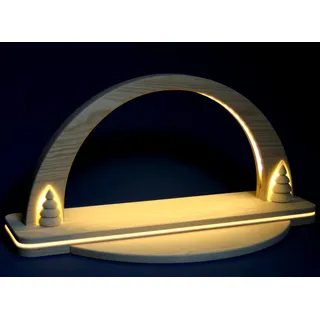LED Design Schwibbogen Leerbogen modern Buche Natur unbestückt, leer, groß 77cm Handwerkskunst aus dem Erzgebirge