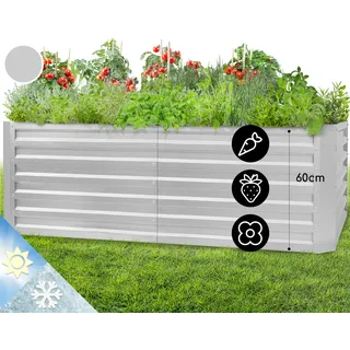 Blumfeldt - High Grow Straight Hochbeet 180x60x90cm 970l Stahl Verzinkt Silber
