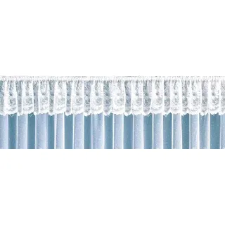 WECKBRODT Querbehang WECKBRODT "Flensburg" Gr. 3, weiß, B:360cm H:28cm, Jacquard, Polyester, Gardinen, Jacquard, strukturiert, floral, geblümt, gebogt, Gardine, Store