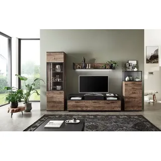 IDEAL Wohnen Wohnwand Bacoor 4tlg. Dekor Braun Eiche