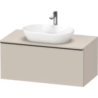 Duravit „D-Neo“ Konsolenwaschtischunterbau mit Möbelgriff Diamantschwarz × Taupe