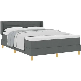 vidaXL Boxspringbett 140 x 200 cm Dunkelgrau