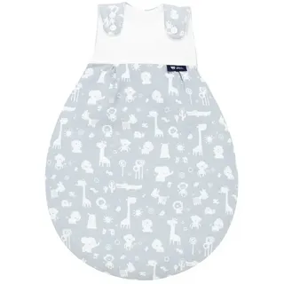 Alvi Babyschlafsack Baby-Mäxchen Zootiere Puderblau 2.5 TOG 50/56