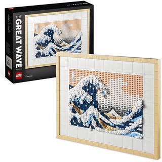 LEGO Art Hokusai – Große Welle, 3D Japanische Wanddeko, Bastelset, gerahmte Ozean-Leinwand, Hobbys für Erwachsene, DYI, Home- und Büro-Deko 31208