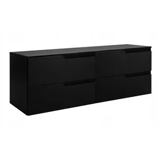 Waschtischunterschrank - 120 Cm - Schwarz - Modernes Design - 4 Praktische Schubladen