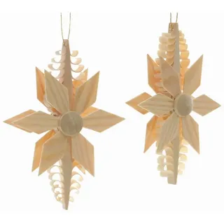 Christbaumschmuck Baumbehang Holzstern 2er SET BxHxT=9,5x7x1,2cm NEU