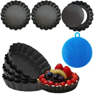 LuxusKollektion Tarteform Tartelette Förmchen Hebeboden 10cm 8 Mini Quiche 10cm×8 bunt