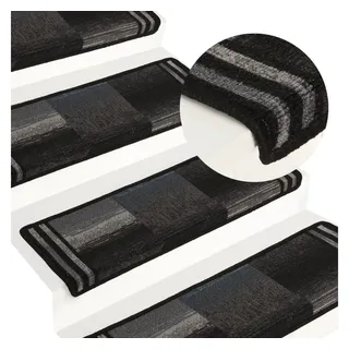 vidaXL Treppenmatte 65 x 21 cm Schwarz/Grau